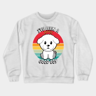 Cute furry dog is a good boy Crewneck Sweatshirt